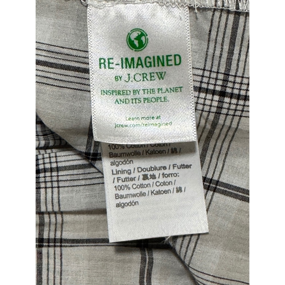 J.Crew Re-Imagined Plaid Tiered Wrap Mini Dress Grey Black Womens Small‎ - Picture 5 of 10